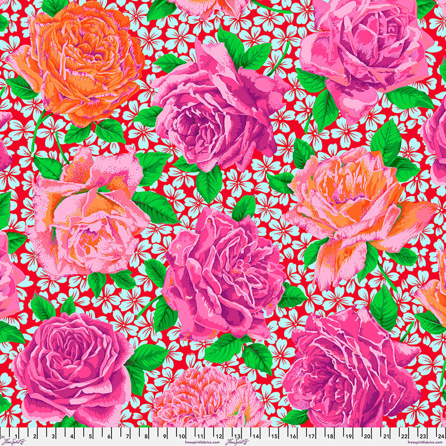 Fabric FreeSpirit Opera Rose Bloom Kaffe Fassett Collective February 2026 by the Quarter Yard PWPJ077.OPERA