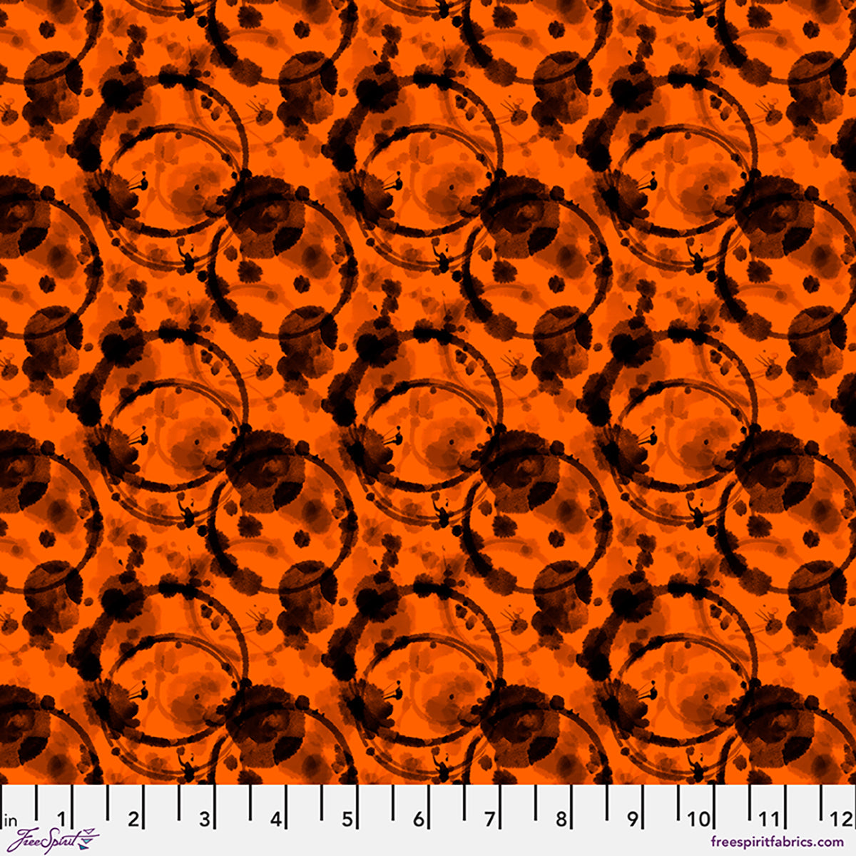 Fabric FreeSpirit Orange Ink Chain Mail by the Quarter Yard PWRH144.ORANGE