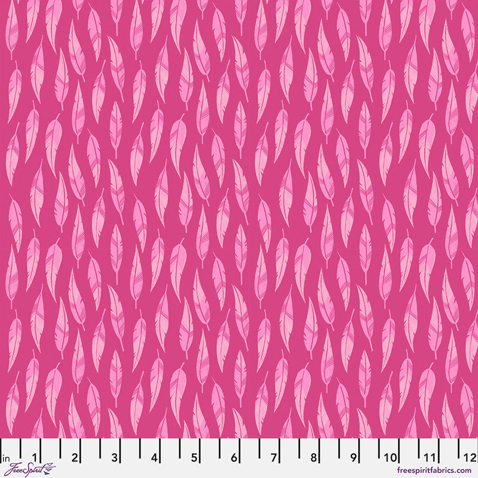 Fabric FreeSpirit Pink Birds of a Feather What the Birds Said by the Quarter Yard PWCD152.XPINK