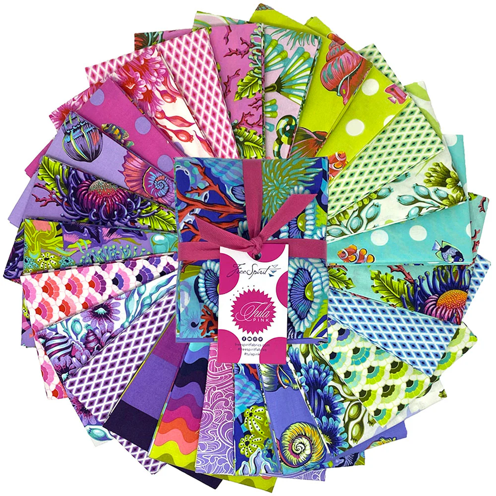 Fabric FreeSpirit Precuts Tula Pink Floral Reef Fat Quarter Bundle FB4FQTP.FLORAL