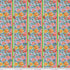 Floral pattern with vertical stripes on a blue background