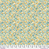 Floral pattern fabric swatch with yellow and blue flowers on a beige background