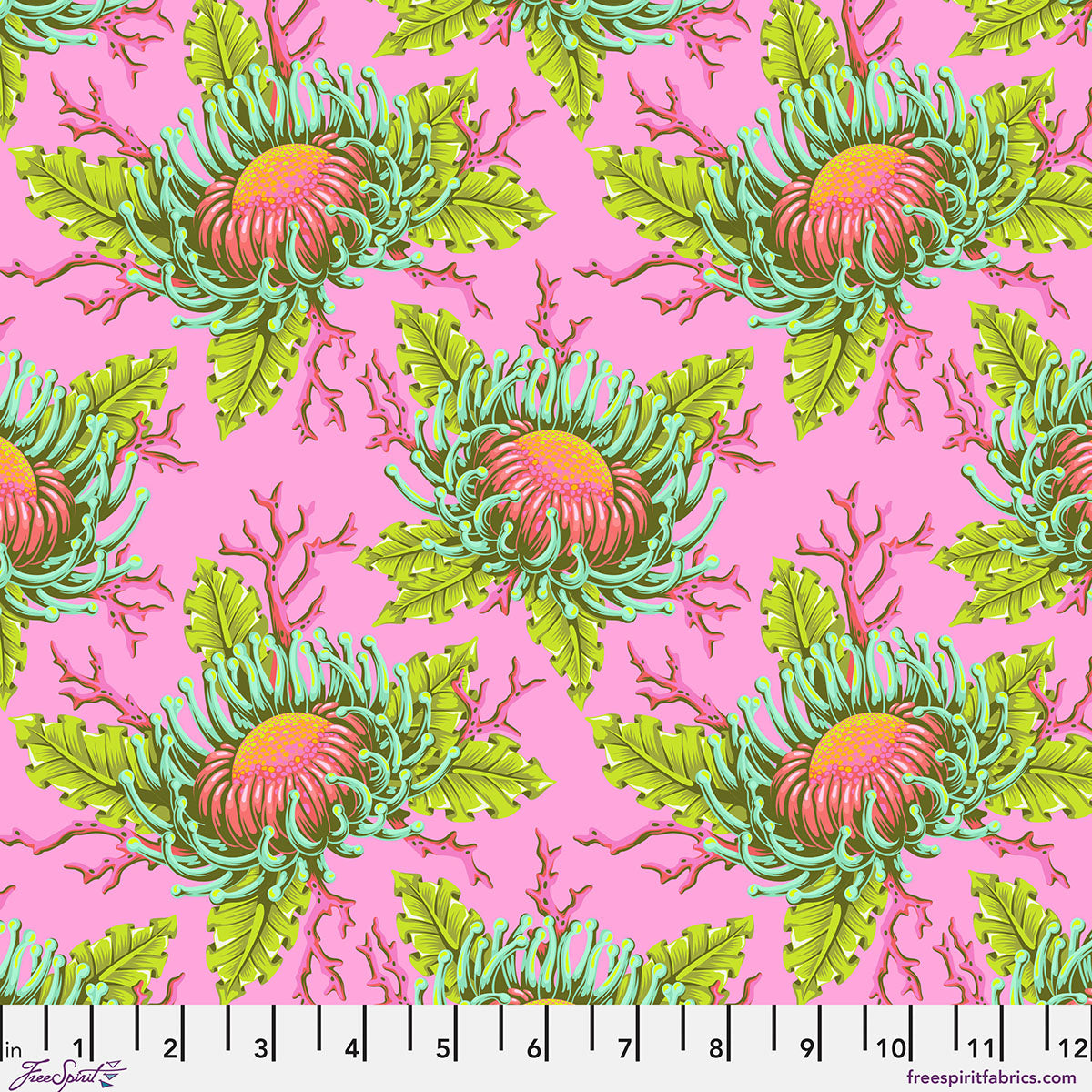Fabric FreeSpirit Tula Pink Coralline Friends & Anemones Floral Reef by the Quarter Yard PWTP265.CORALLINE