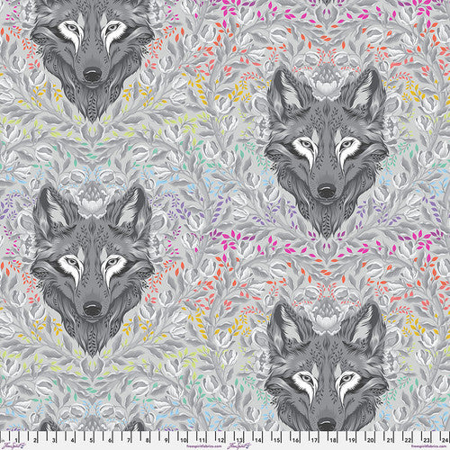 Fabric FreeSpirit Tula Pink Fog Wolf of Pink Street Graywork Minky by the Quarter Yard MKTP008.FOG