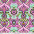 Colorful patterned fabric with a ruler at the bottom