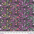 Floral pattern fabric swatch with pink, purple, and green on a dark background