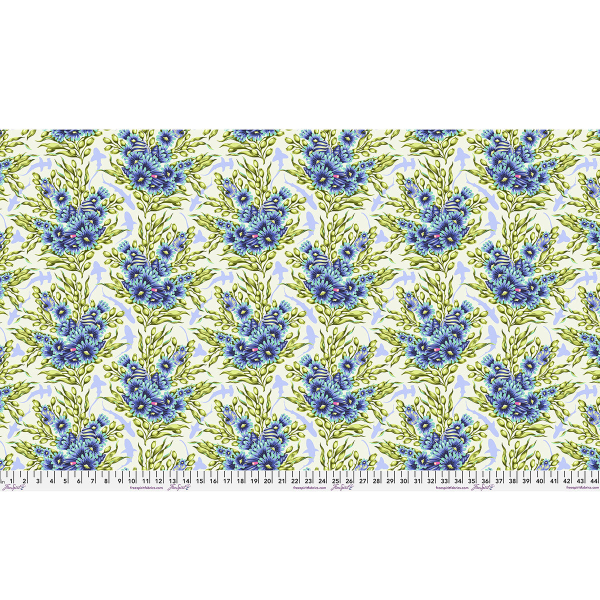 Fabric FreeSpirit Tula Pink Marine Shadow Sharks Floral Reef by the Quarter Yard PWTP267.MARINE
