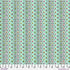 Hexagonal pattern fabric swatch with colorful design on a green background