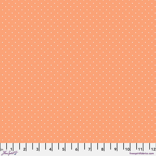 Fabric FreeSpirit Tula Pink True Colors Peachy Tiny Dots by the Quarter Yard PWTP185.PEACHY