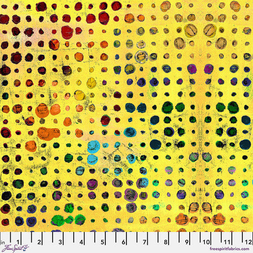 Fabric FreeSpirit Yellow Glow Dragonfly Dance by the Quarter Yard PWSP004.YELLOW