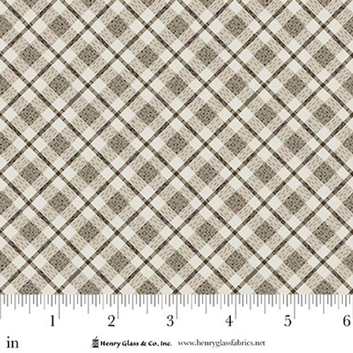 Fabric Henry Glass Beige Small Bias Plaid Jungle Romp by the Quarter Yard 2107-44