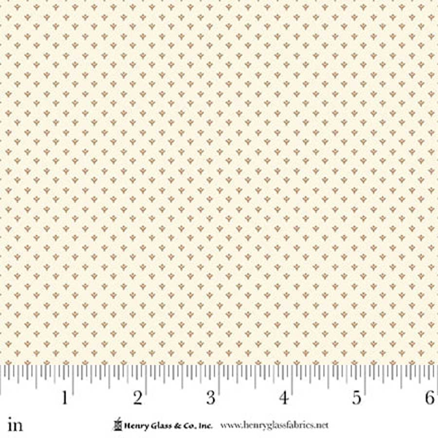 Fabric Henry Glass Beige Tiny Bud Seasonal Shirtings by the Quarter Yard 2567-03