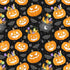 Fabric Henry Glass Black Small Pumpkin Glow in the Dark Moonlight Mischief by the Quarter Yard 2555G-9