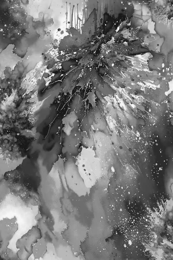 Fabric Henry Glass Black/White Watercolor Wonder 108" Wide Back by the Quarter Yard 2228-90