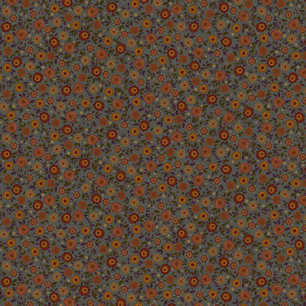Fabric Henry Glass Blue Calico Bountiful Blessings by the Quarter Yard 3636-77