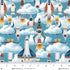 Fabric Henry Glass Blue Rockets Launch Milky Way Glow in the Dark by the Quarter Yard 2116G-11