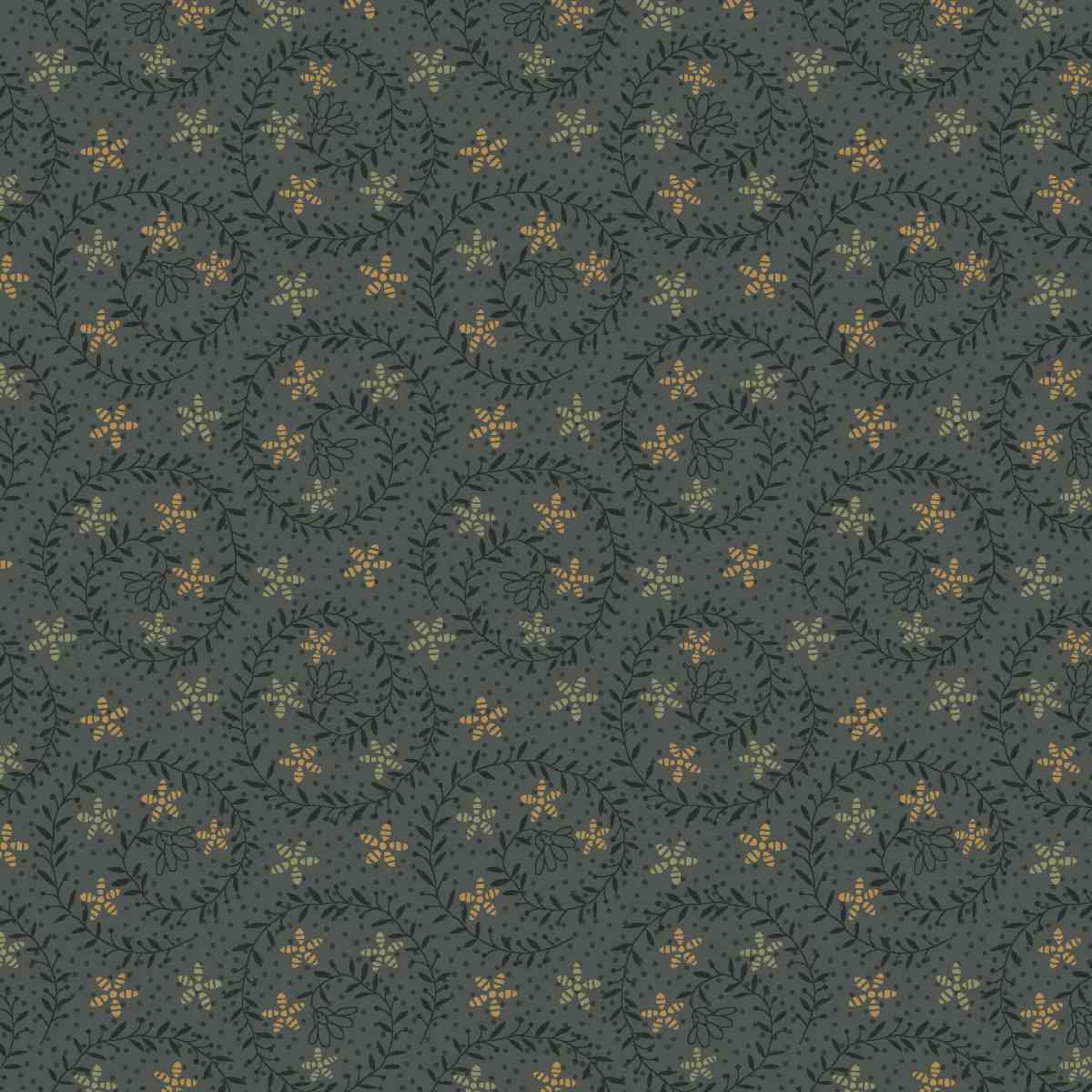Fabric Henry Glass Blue Sprig Bountiful Blessings by the Quarter Yard 3638-77