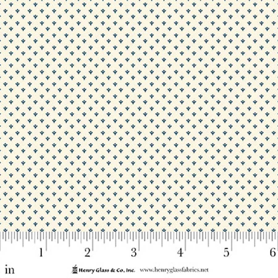 Fabric Henry Glass Blue Tiny Bud Seasonal Shirtings by the Quarter Yard 2567-07