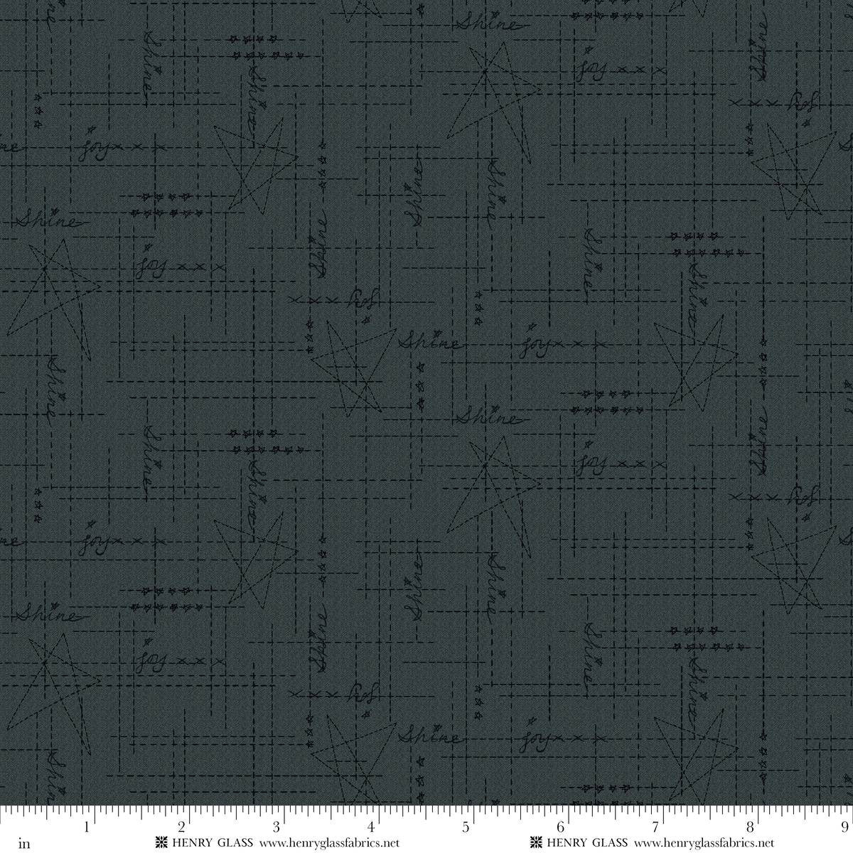 Fabric Henry Glass Blue Words Cross Roads Bountiful Blessings by the Quarter Yard 3639-77