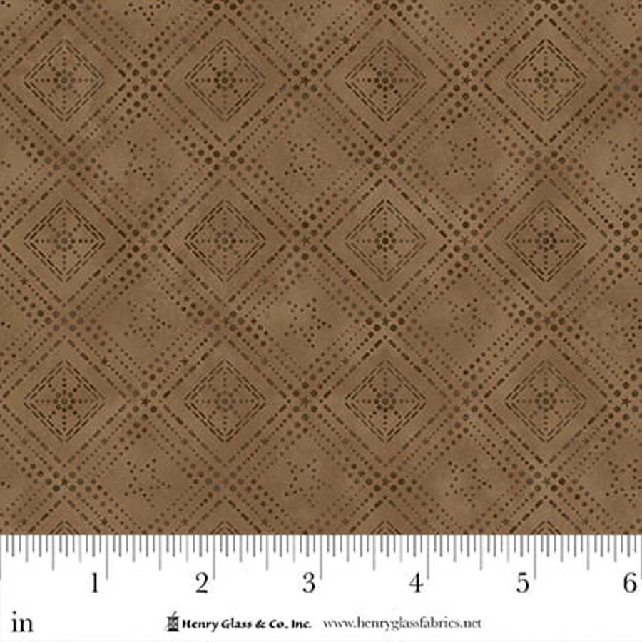 Fabric Henry Glass Brown Log Cabin Dot Hearth & Home by the Quarter Yard 3613-38