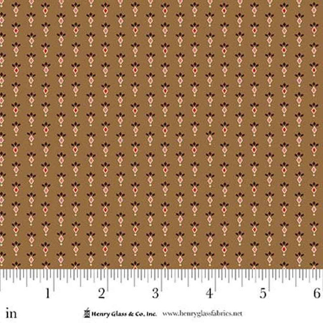 Fabric Henry Glass Brown Peppercorn Medley Love Struck by the Quarter Yard 2299-33