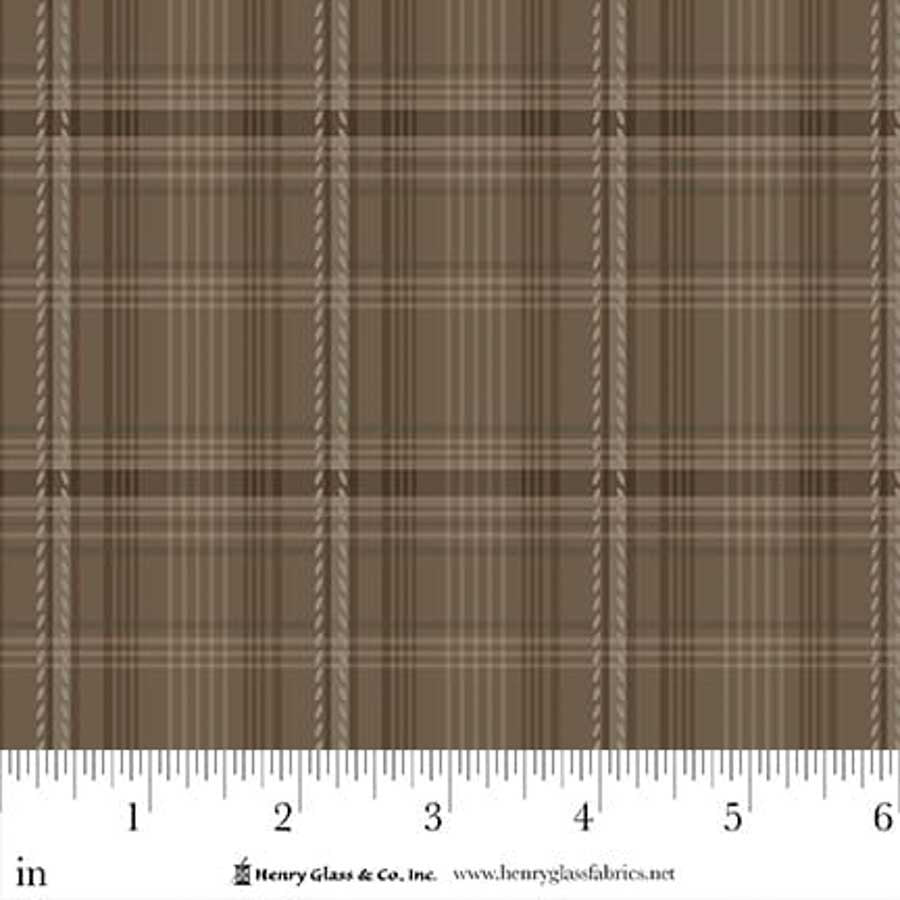 Fabric Henry Glass Brown Printed Plaid Hearth & Home by the Quarter Yard 3620-38