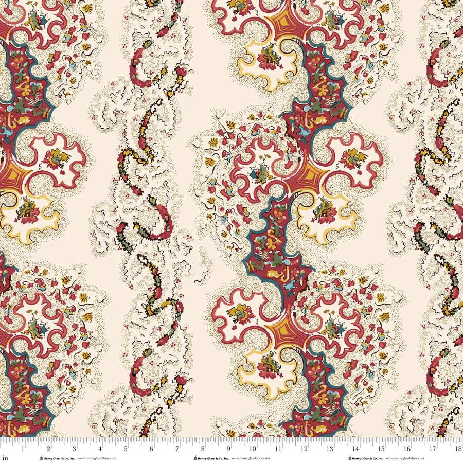 Fabric Henry Glass Cream Abstract Whole Cloth Lost Gardens of Heligan 108" Wide Back by the Quarter Yard 3602W-44