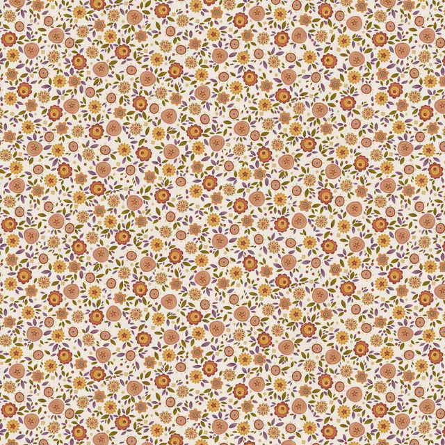 Fabric Henry Glass Cream Calico Bountiful Blessings by the Quarter Yard 3636-44