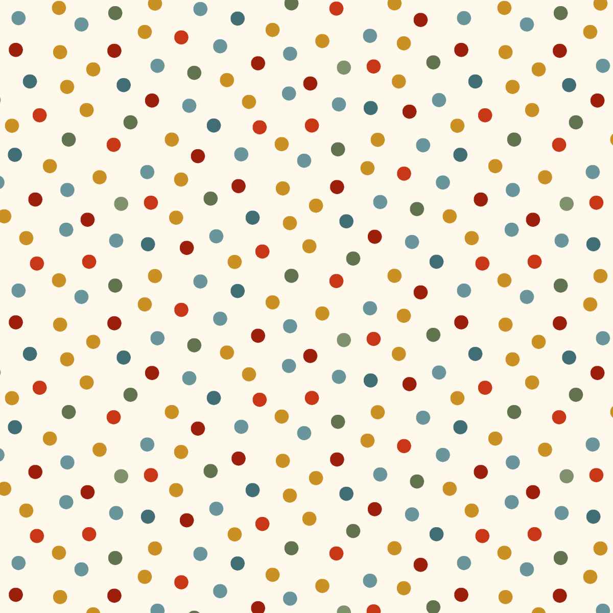 Pattern of multicolored dots on a beige background