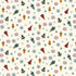Pattern of colorful Christmas trees and snowflakes on a beige background