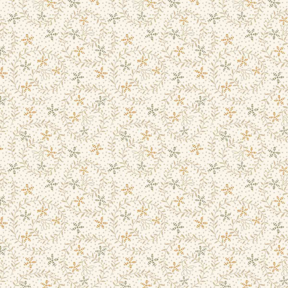 Fabric Henry Glass Cream Sprig Bountiful Blessings by the Quarter Yard 3638-44