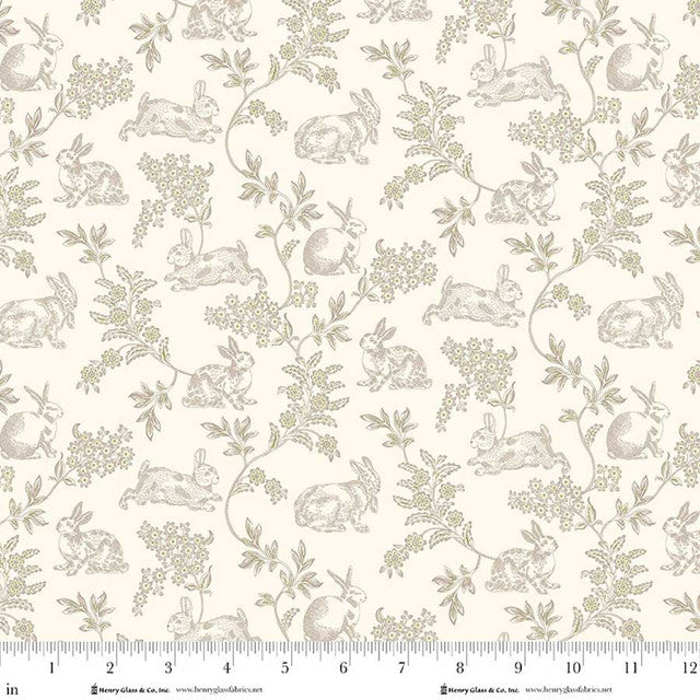 Fabric Henry Glass Cream Toile Candlelight & Romance 118" Wide Back by the Quarter Yard 2309-44