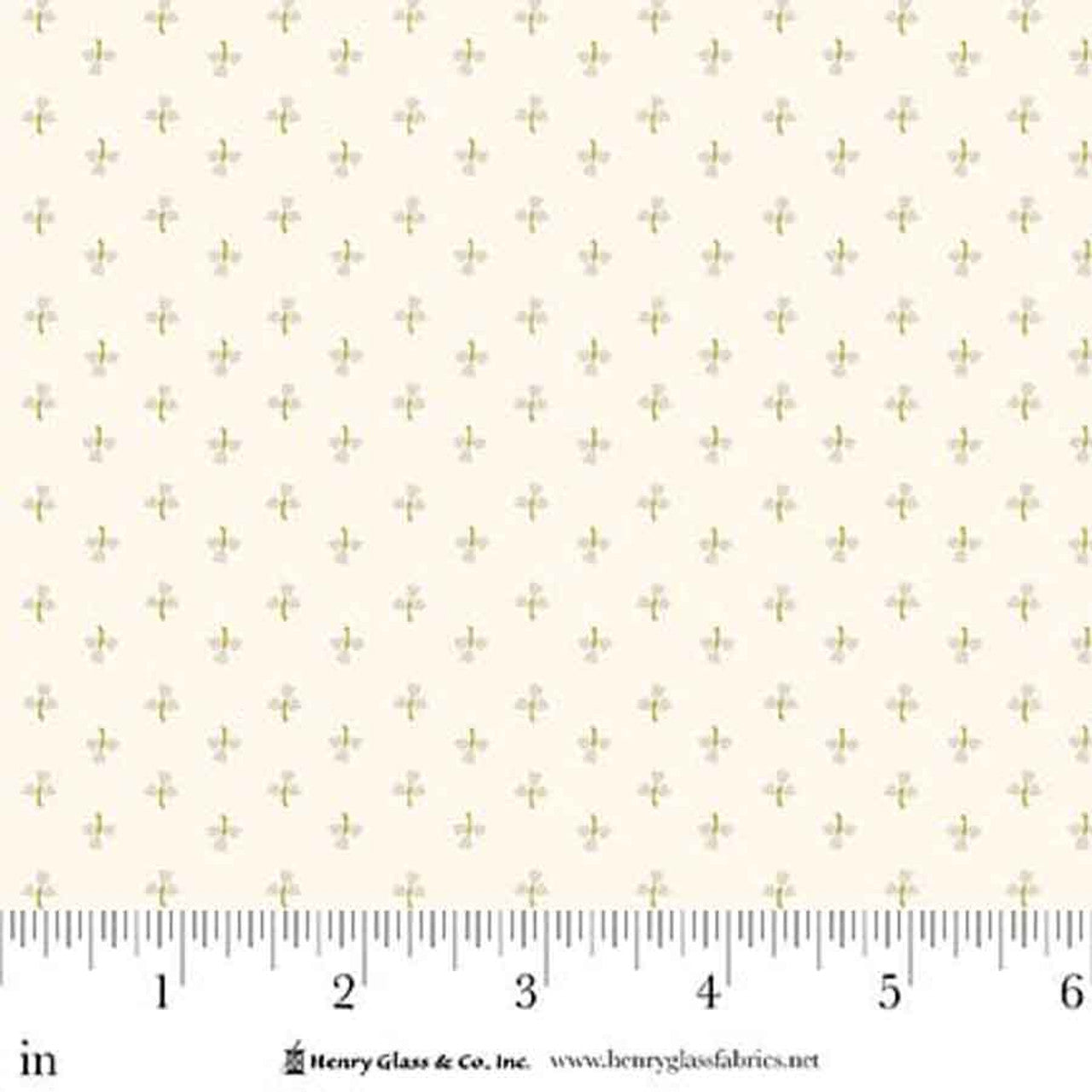 Fabric Henry Glass Cream Tulips Love Struck by the Quarter Yard 2301-40