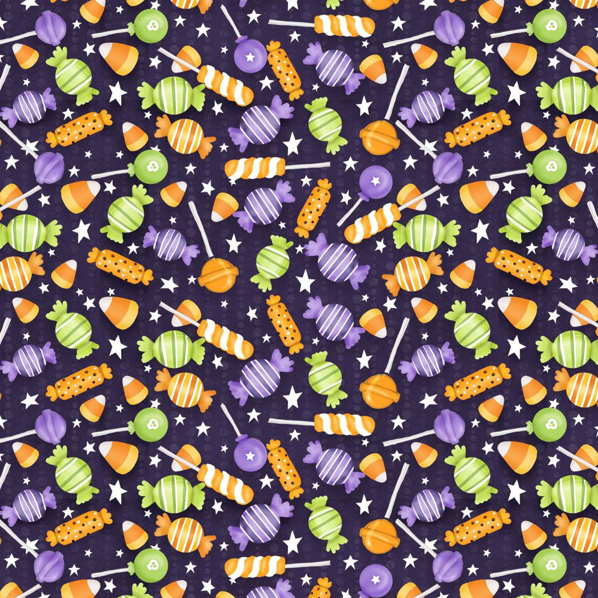 Fabric Henry Glass Dark Purple Candy Toss Glow in the Dark Moonlight Mischief by the Quarter Yard 2553G-55