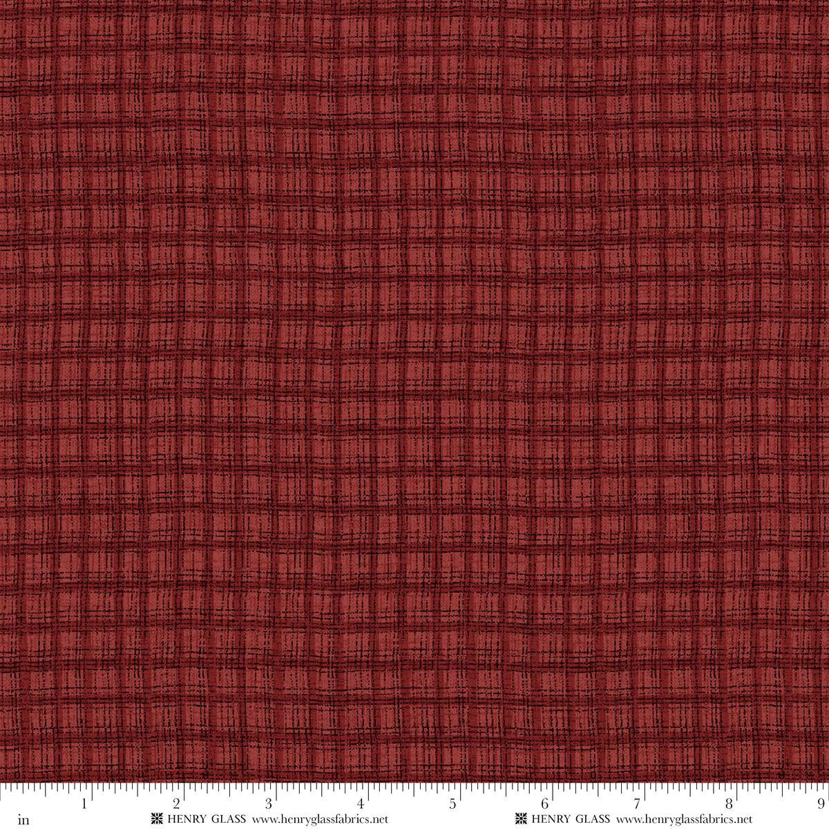 Fabric Henry Glass Dark Red Plaid Bountiful Blessings by the Quarter Yard 3637-89