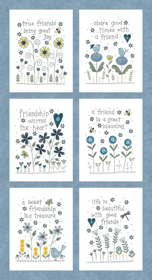 Fabric Henry Glass Friendship Garden Panel 3633P-77