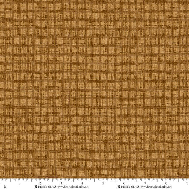 Fabric Henry Glass Gold Plaid Bountiful Blessings by the Quarter Yard 3637-33