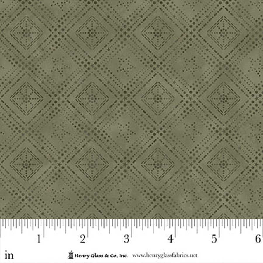 Fabric Henry Glass Green Log Cabin Dot Hearth & Home by the Quarter Yard 3613-66
