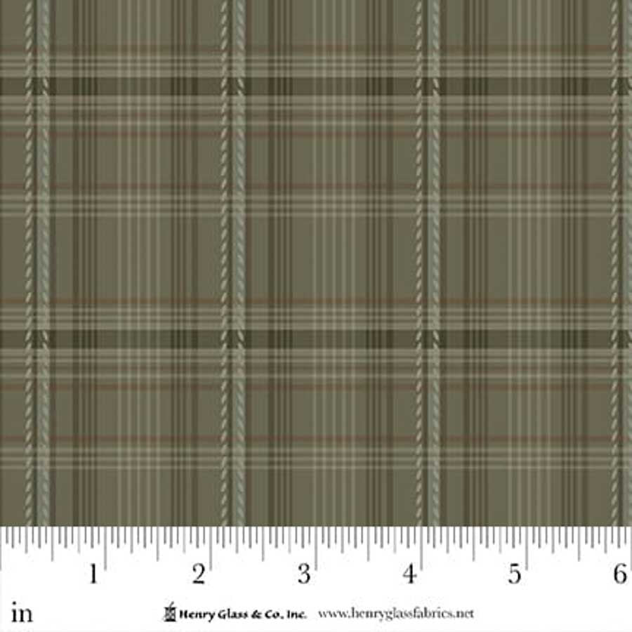 Fabric Henry Glass Green Printed Plaid Hearth & Home by the Quarter Yard 3620-66