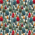 Pattern of stylized Christmas trees in various colors on a light background