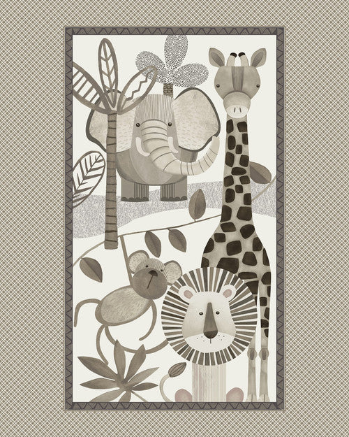 Fabric Henry Glass Jungle Romp Minky Quilting Panel 2247MKP-49