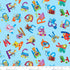 Fabric Henry Glass Light Blue Monsters Allover My Very Silly Monster's ABC's by the Quarter Yard 3537-17