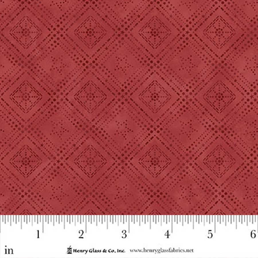 Fabric Henry Glass Light Red Log Cabin Dot Hearth & Home by the Quarter Yard 3613-80