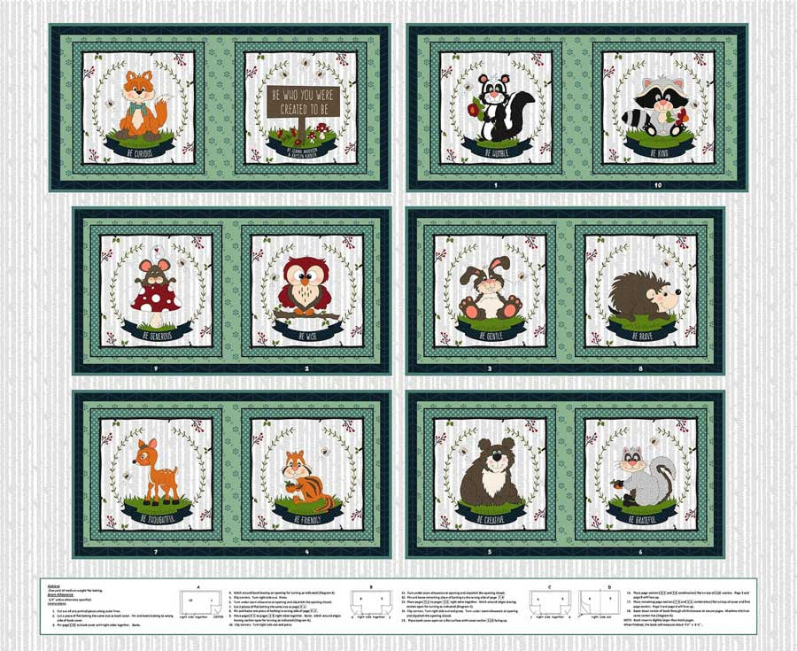 Fabric Henry Glass Little Readers 6 Be Who You Were Created To Be Book Panel 2371BP-11