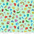 Fabric Henry Glass Mint Silly Monsters Toss My Very Silly Monster's ABC's by the Quarter Yard 3541-16