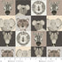 Fabric Henry Glass Multi Animal Face Blocks Jungle Romp by the Quarter Yard 2103-49