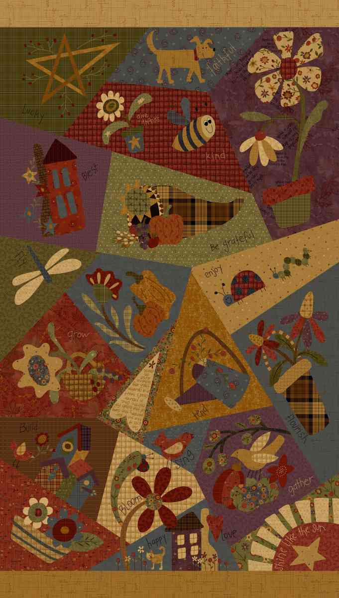 Fabric Henry Glass Multi Bountiful Cheater Bountiful Blessings by the Quarter Yard 3640-33