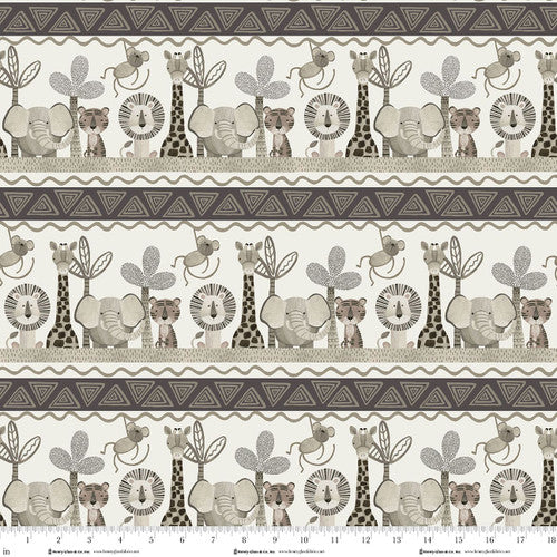 Fabric Henry Glass Multi Jungle Stripe Jungle Romp by the Quarter Yard 2111-49