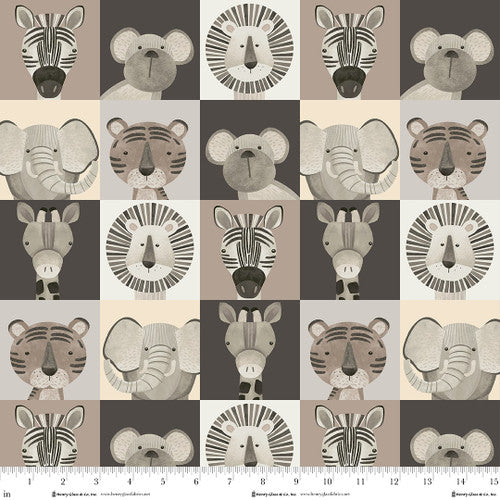 Fabric Henry Glass Multi Small Animal Boxes Jungle Romp Minky by the Quarter Yard 2243MK-49