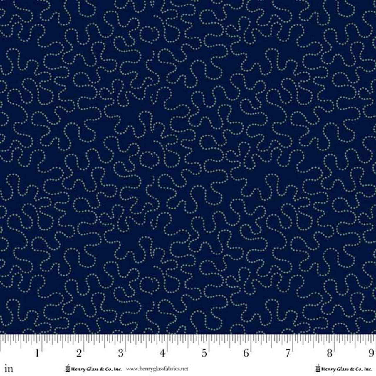 Fabric Henry Glass Navy Dotted Stipple Love Struck by the Quarter Yard 2290-77